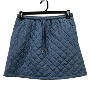 Pink Lily Blue Quilted A-Line Skirt